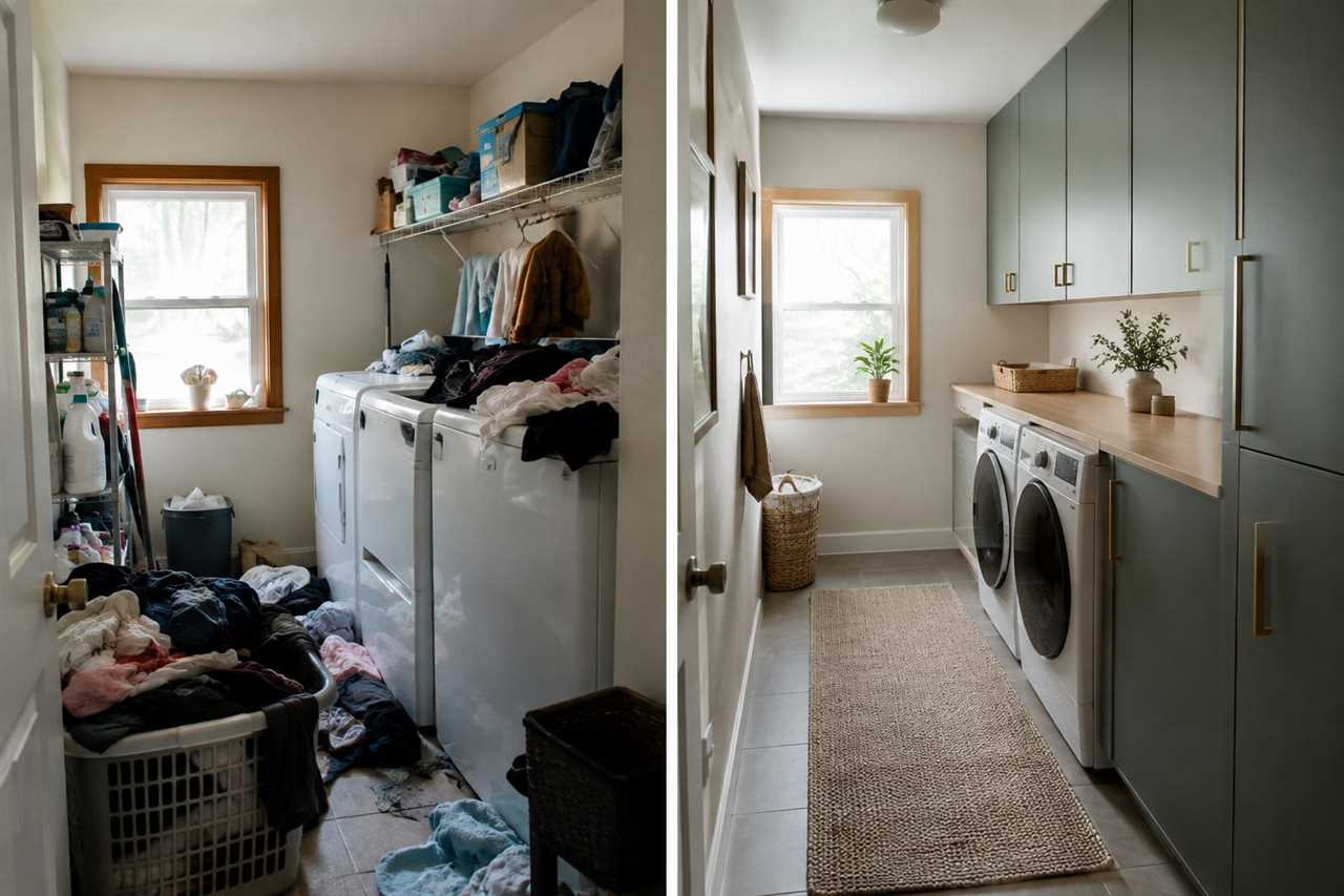 This Messy Laundry Room Got a Total Glow-Up With IKEA Cabinets