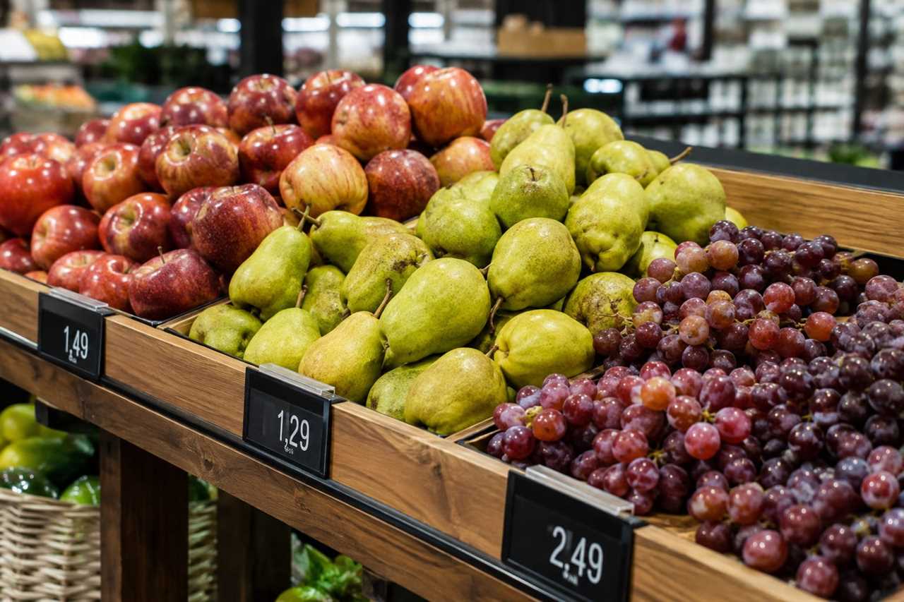 Fresh produce on display at a grocery store