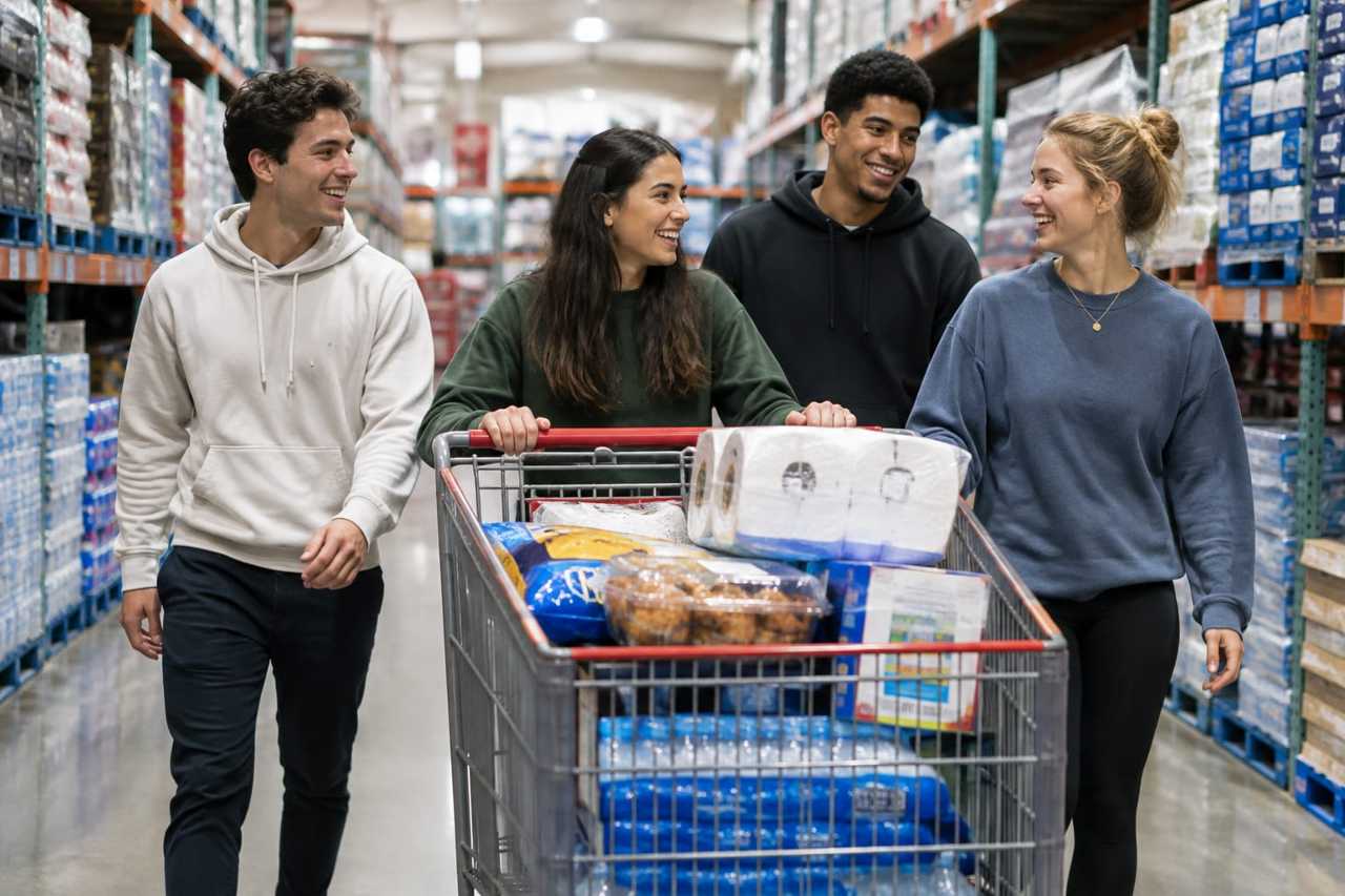 Friends share a bulk shopping trip together