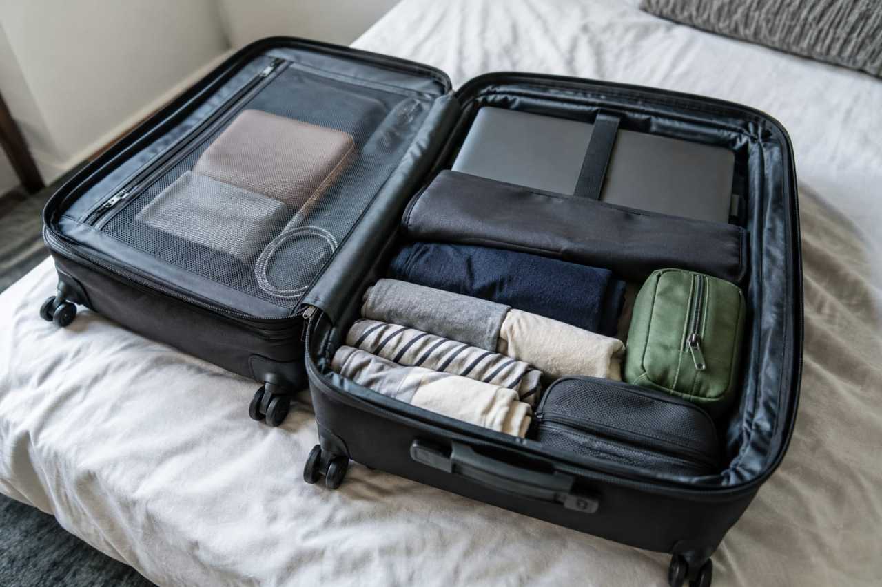 A carefully packed cabin bag ready for travel